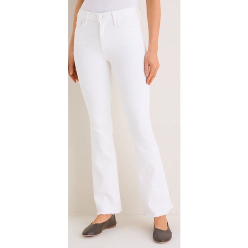 Mother The Hustler High Waisted Ankle Fray Jeans Fairest Of Them All White 24